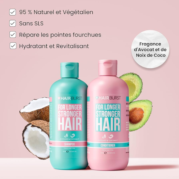 Hairburst – Longer Stronger Hair Après-Shampoing Avocat et Noix de Coco 350ml