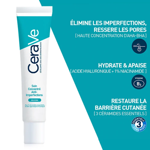 CeraVe - Soin Concentré Anti-Imperfections AHA BHA 40ml