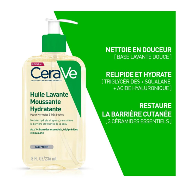 CeraVe – Huile Lavante Moussante Hydratante 236ml