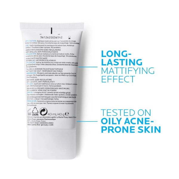 La Roche-Posay – Effaclar MAT Crème Hydratante Sébo-régulatrice Anti-Brillance 40ml