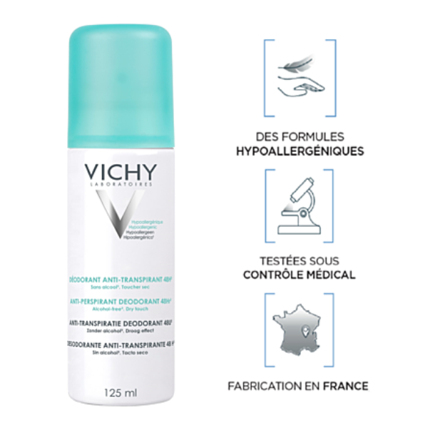 Vichy - Déodorant Anti-Transpirant 48H Spray Toucher Sec 125ml