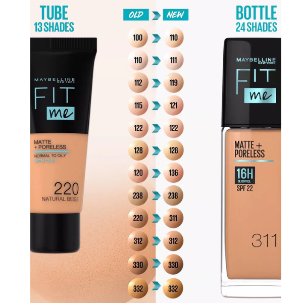 Maybelline – Fit me Fond de Teint Matte + Poreless SPF22 30ml