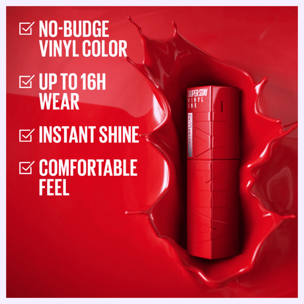 Maybelline – Superstay Vinyl Ink Brillant à Lèvres Effet Glossy 4,2ml